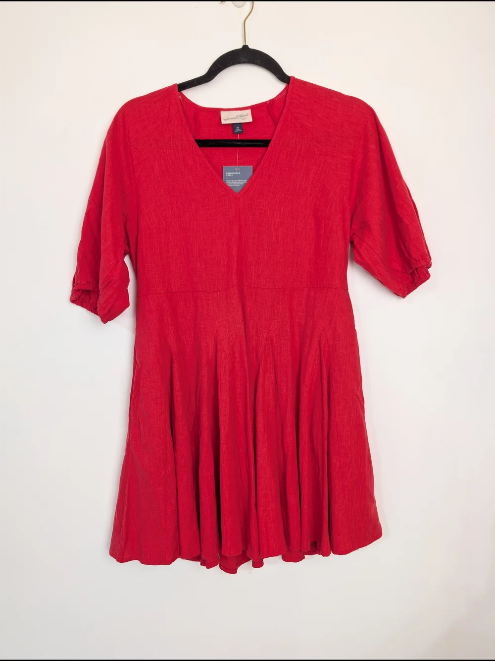 Universal Thread NWT Swing Red Puff Sleeve Mini Dress Size XS Rodeo Western